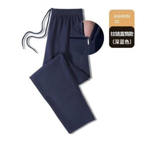 With zipper, dark blue