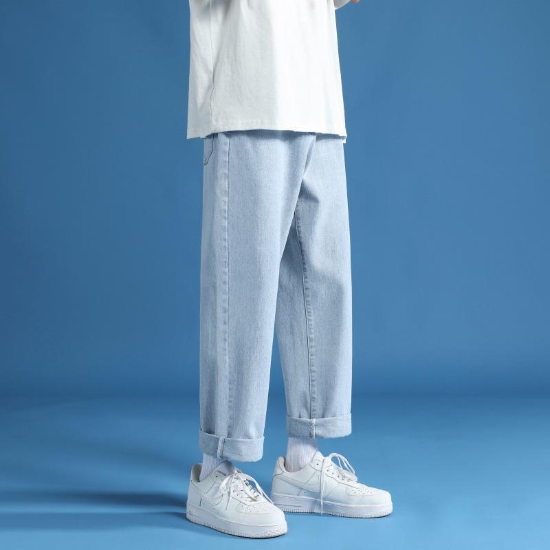 Pantalones de los hombres rectos flojos de los hombres de los pantalones vaqueros que drapean los pantalones a juego de los hombres de moda del estilo de Hong Kong