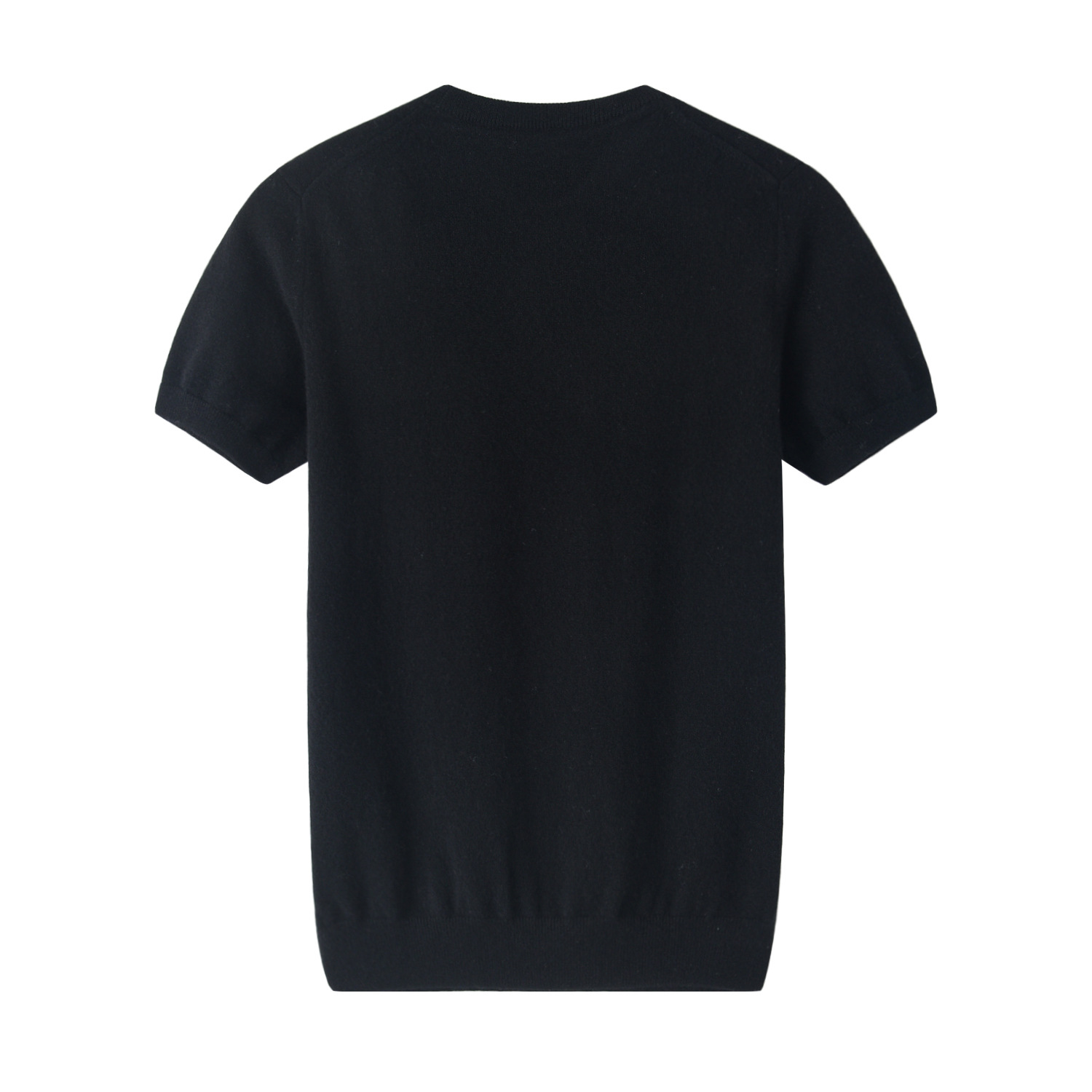 Solid cashmere knitted trend sweater, oversize, with short sleeve