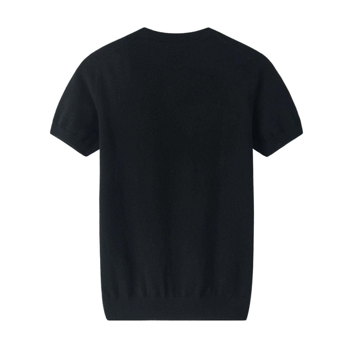 Solid cashmere knitted trend sweater, oversize, with short sleeve