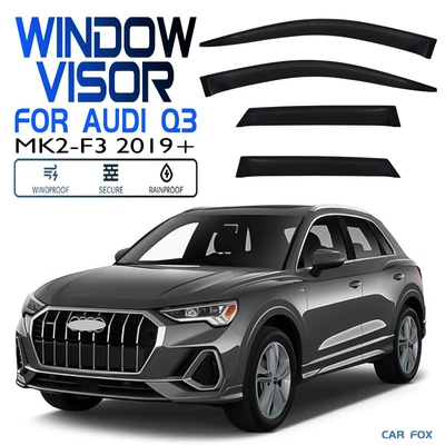 Q3 Sportback, Rain shield - standard-packing-without-logo-audi-q3-mk2-f3-2019-2024-no-bright-strips-window-rain-shield
