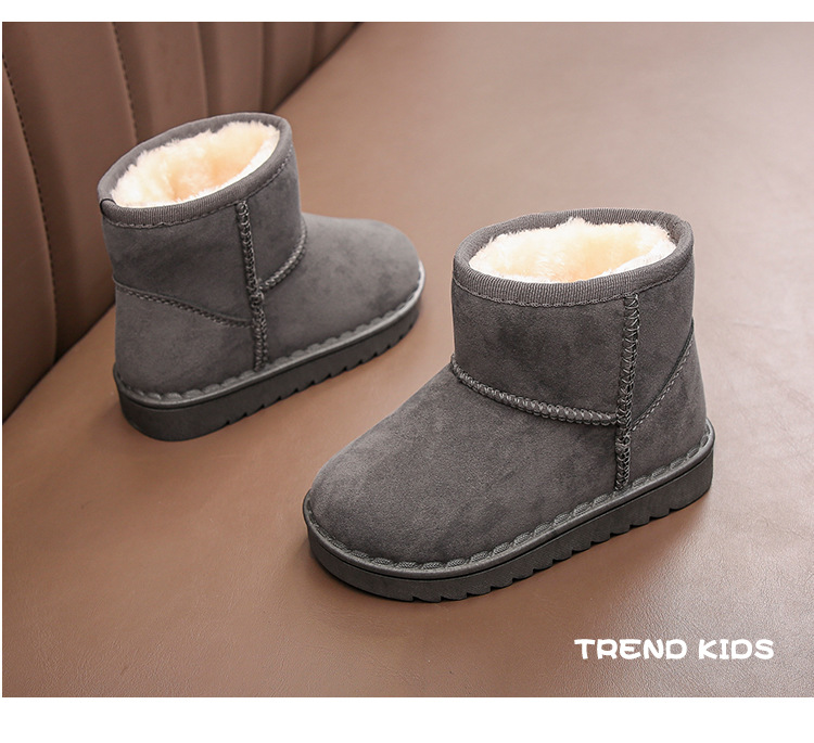 Doposci per bambini per ragazzi e ragazze nell'inverno 2023 nuovo set di stivaletti corti, scarpe in cotone scamosciato, isolamento in peluche_voghion.com