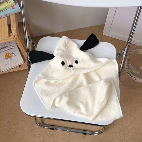Bath towel, dry hair cap, towel three-piece set, cartoon big-eared dog, thickened non-shedding bath skirt, shower cap, bath towel for men, women and children
