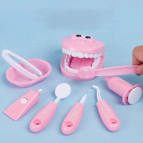 Set of 9 Dental Doctor Toys for Children, Role-Playing Toothbrushing Practice Oral Care Model Set
