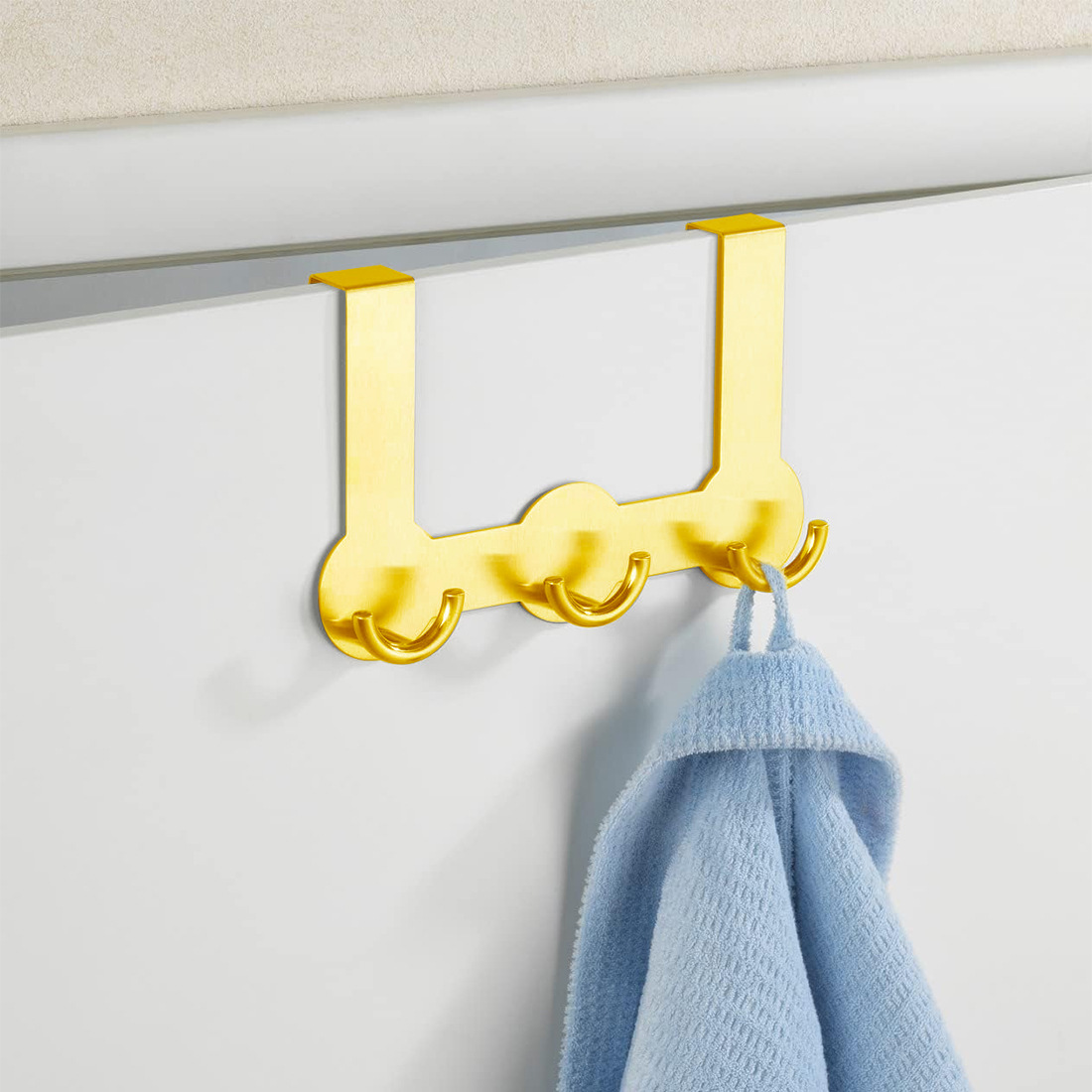 Hook Behind The Door Bedroom Punch-free Creative Stainless Steel Clothes Hook Clothes Hanging Rack Wall-mounted Storage Rack Gold