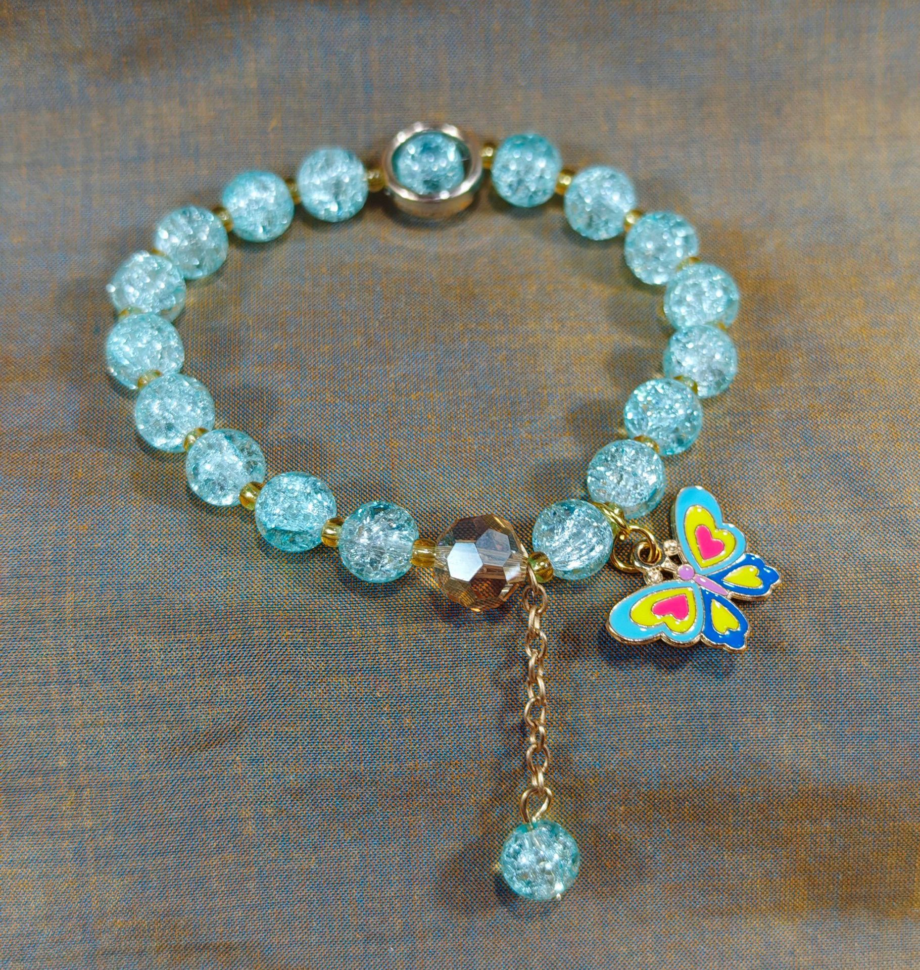 Las celebridades de Internet retro transfronterizas suelen ser todo-fósforo pulsera elástica de estilo ins simple pulsera de moda de lujo ligero, joyería de temperamento