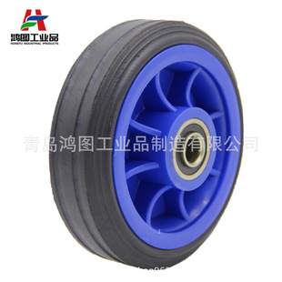 Manufacturer Customized 6inch Rubber Powder Wheel 6*2 Rubber Solid Wheel High Load 0kg Top Caster Guide Wheel