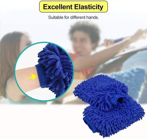 Chenille gloves, coral velvet, thickened car wash gloves, plush rags, double-sided car wipes, car supplies, cleaning tools
