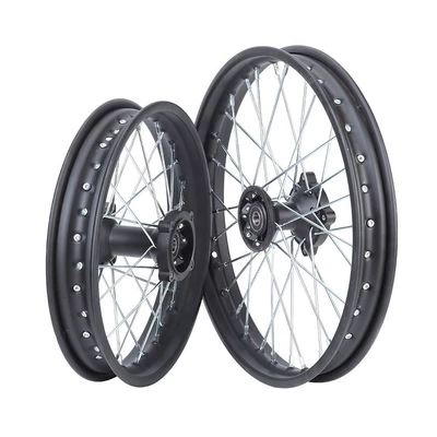 Off-road motorcycle 1.85X14 inch aluminum alloy disc brake strip iron wheel hub with decal front and rear steel ring assembly