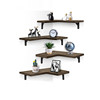 Corner wall rack Tongmu corner suspension shelf bedroom living room bathroom kitchen carbonized black wall storage rack