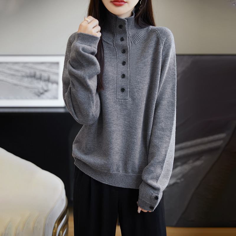 Demi-season woolen knitted base body-friendly sweater