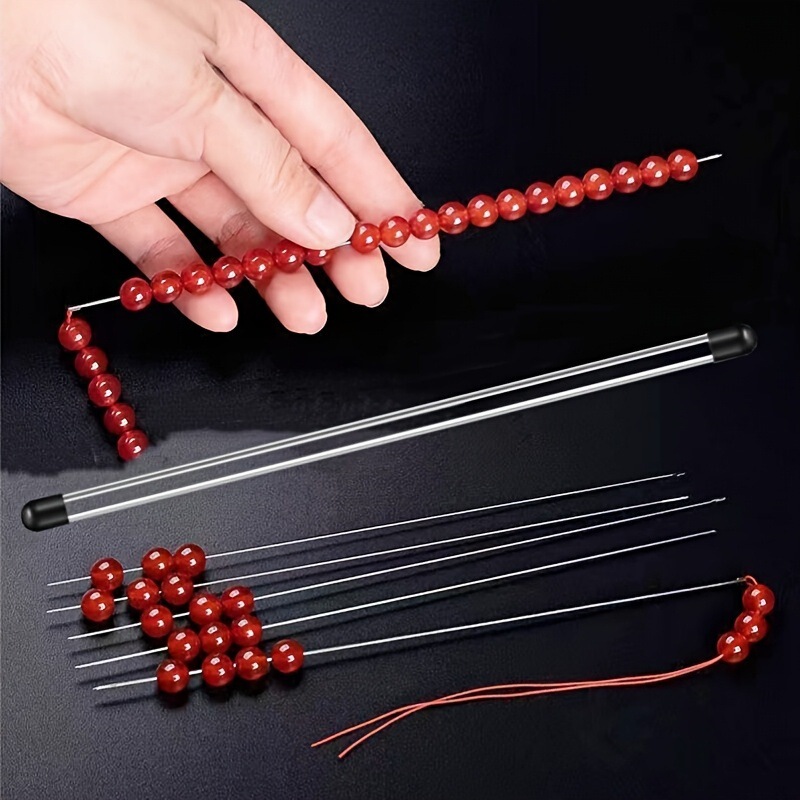 Ultra-Fine Beading Needle DIY Tool for Stringing Beads, Crystal Bead Crochet Hook, Beading Tool with Tube Hook