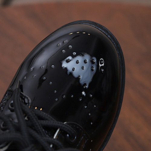 Boys' Black English Style Student Soft Sole Performance Shoes Spring and Autumn Flower Children's Suit Performance Shoes