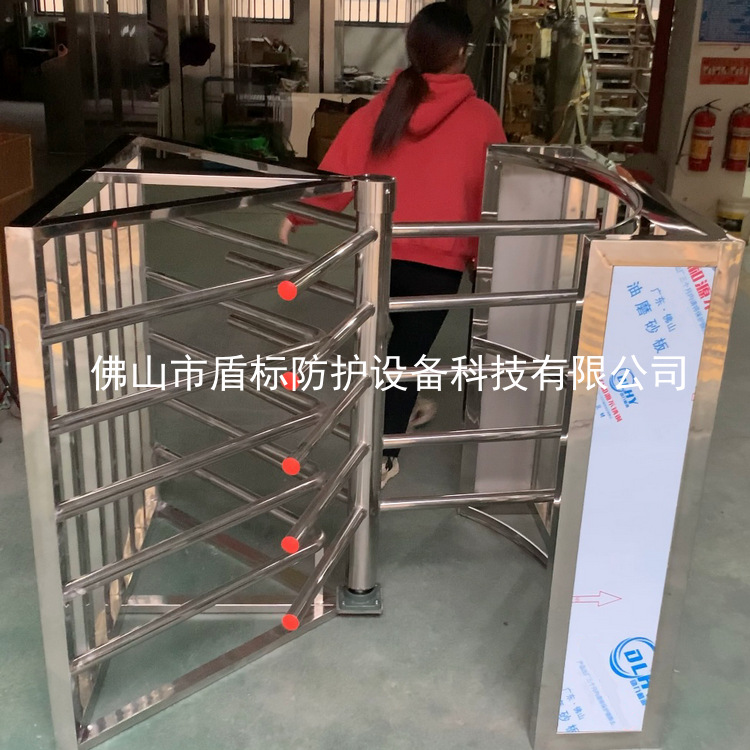 小区车站工地不锈钢单向旋转门禁通道单双门半高十字栅栏转闸供应