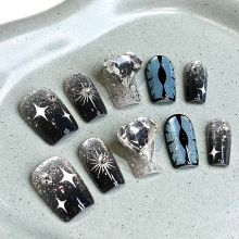 广州高货设计手工穿戴甲晶石猫眼显白美甲甲片工厂直供现货速发