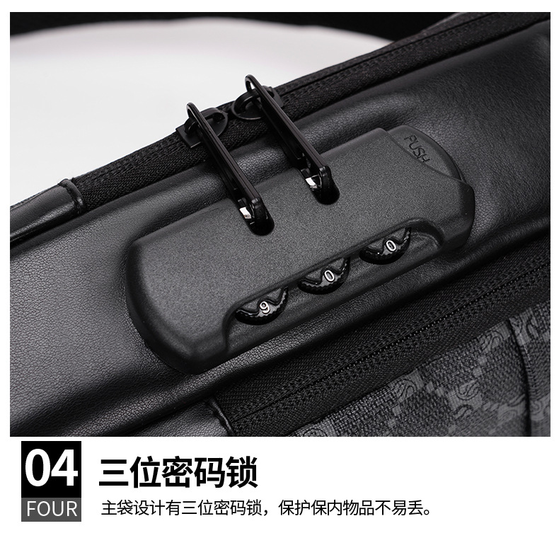 Men's chest bag, crossbody bag, anti-theft password lock, single-shoulder backpack, best-selling water-resistant storage bag, outdoor chest bag undefined