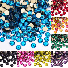 金底平底钻玻璃水晶美甲钻diy平底贴钻手机指甲钻饰圆形美甲水钻