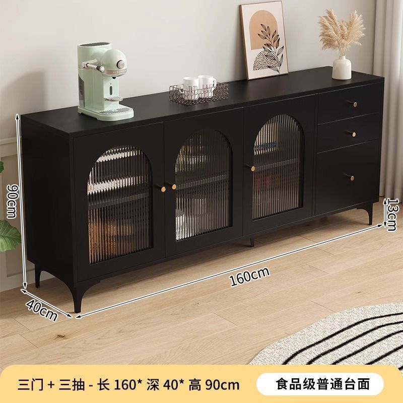 160CM 찬장 - 딥 스페이스 블랙 - 무료 설치