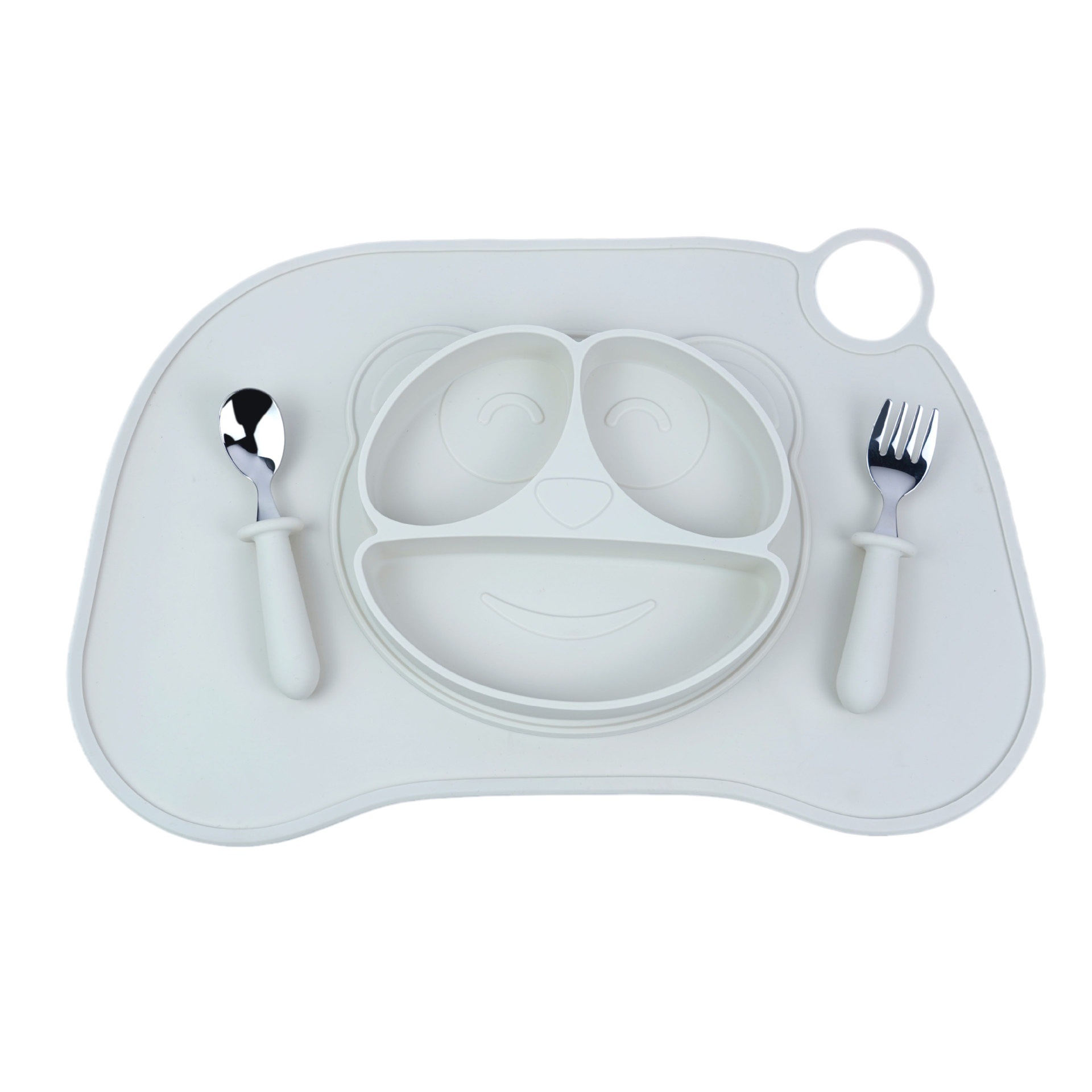 Amazon popular Bebé y bebé suministros de grado alimenticio Placa de silicona tazón traje de los niños vajilla de silicona conjunto de 12 piezas