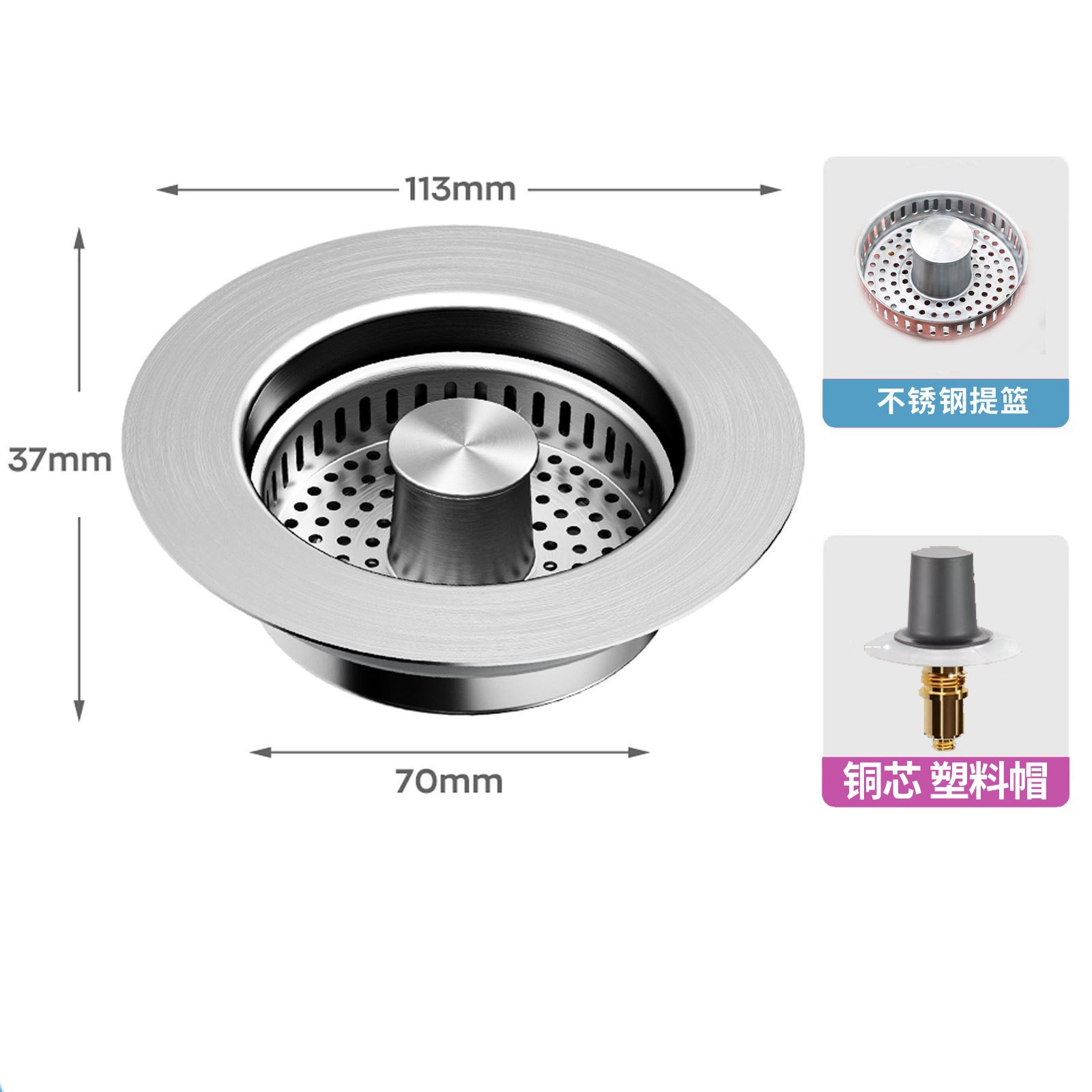 모델 C - 크로스보더 올 스테인레스 스틸 아메리칸 스타일 [플라스틱 캡 + 구리 코어] 베스트셀러 모델