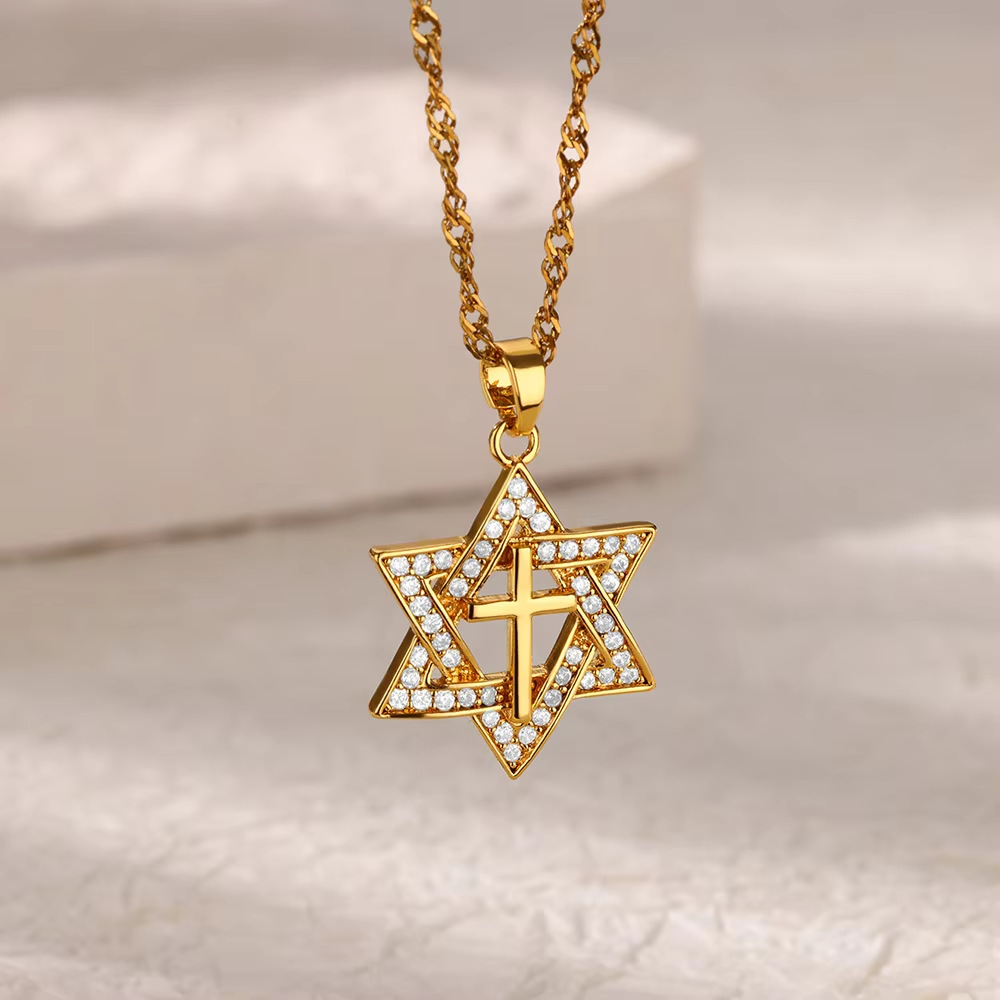 Copper Pendant Material Wholesale Jewelry Retro Classic Style Cross Devil's Eye Snake Copper Plating Cable Chain Pendant Necklace