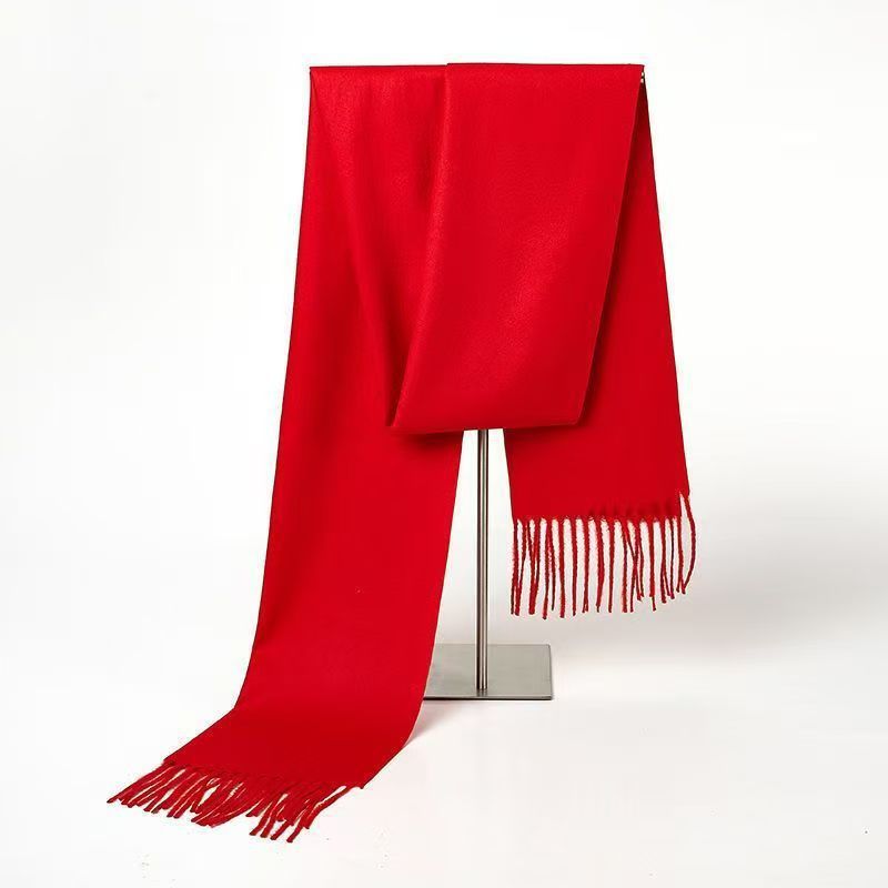 Bufanda Roja de Tacto Cachemira de Acrílico Térmico para Invierno image 14