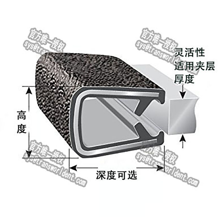 Trim-Lok 室内外用U形密封压条 1个型号适合多种夹层尺寸的密封条