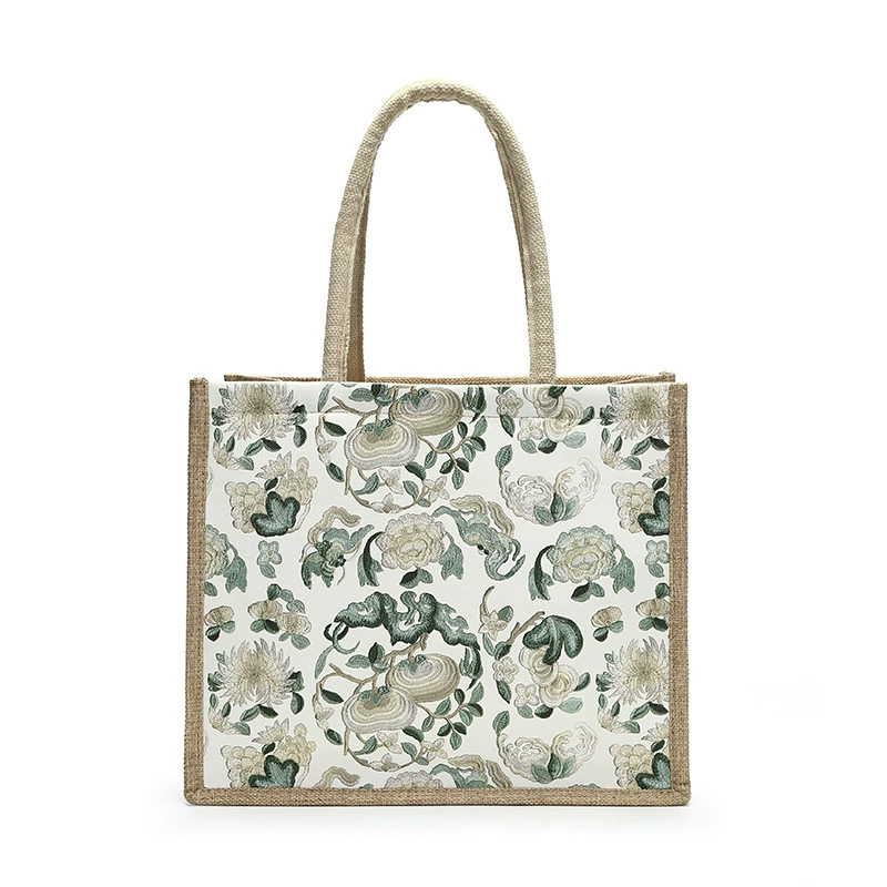 Большая сумка из мешковины для женщин 2024 модные льняные сумки для мамы для студентов простой сумка на одно плечо