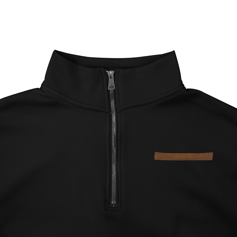 Men's Sweatshirt With Stand Collar And Half Zipper For Winter_voghion.com