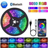 Светодиодная лента 5В 5050/2835 RGB, длина 1–30 м, Bluetooth‑приложение и 24‑кн. пульт