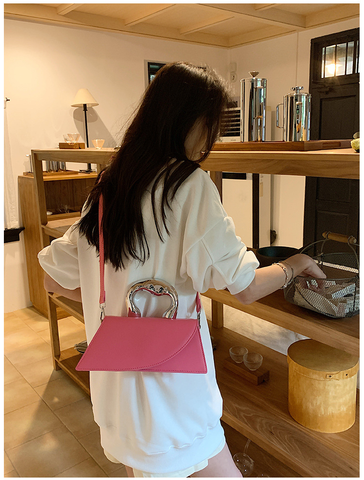 Piccola borsa a mano quadrata da donna tracolla versatile elegante_voghion.com