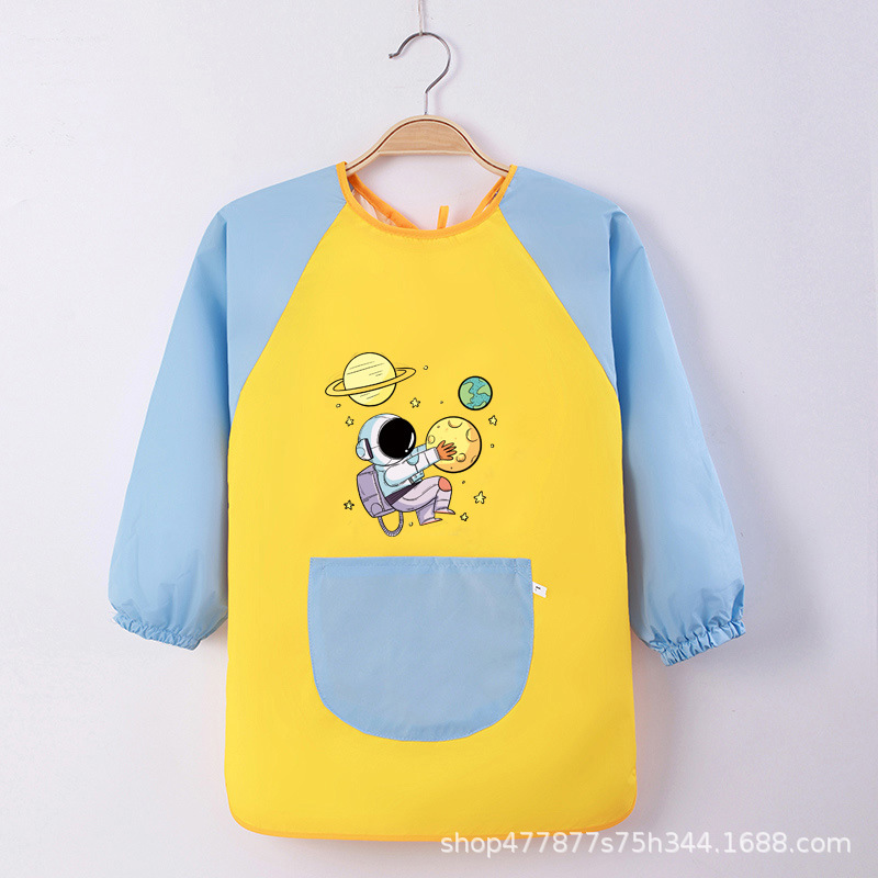 Abrigo DE LOS NIÑOS impermeable arte kindergarten pintura ropa publicidad inversa ropa impresa logo manga larga delantal vestido inverso