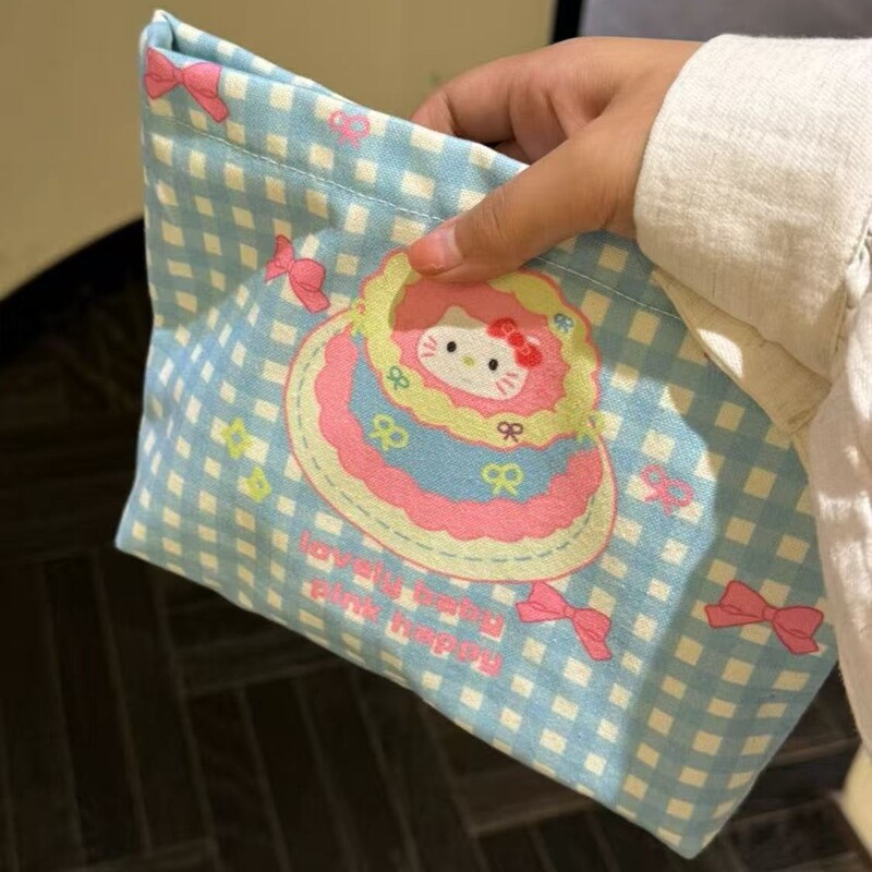 New Ins Cute Cake Cat Cosmetic Bag High-Looking Large-Capacity Portable Clutch Bag Cosmetic Cosmetics Bag