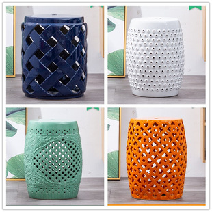 New Chinese Style Ceramic Drum Stool Nordic American Style Porcelain Stool Fashion Tea Table Changing Shoes Round Stool Guzheng Porcelain Drum Stool