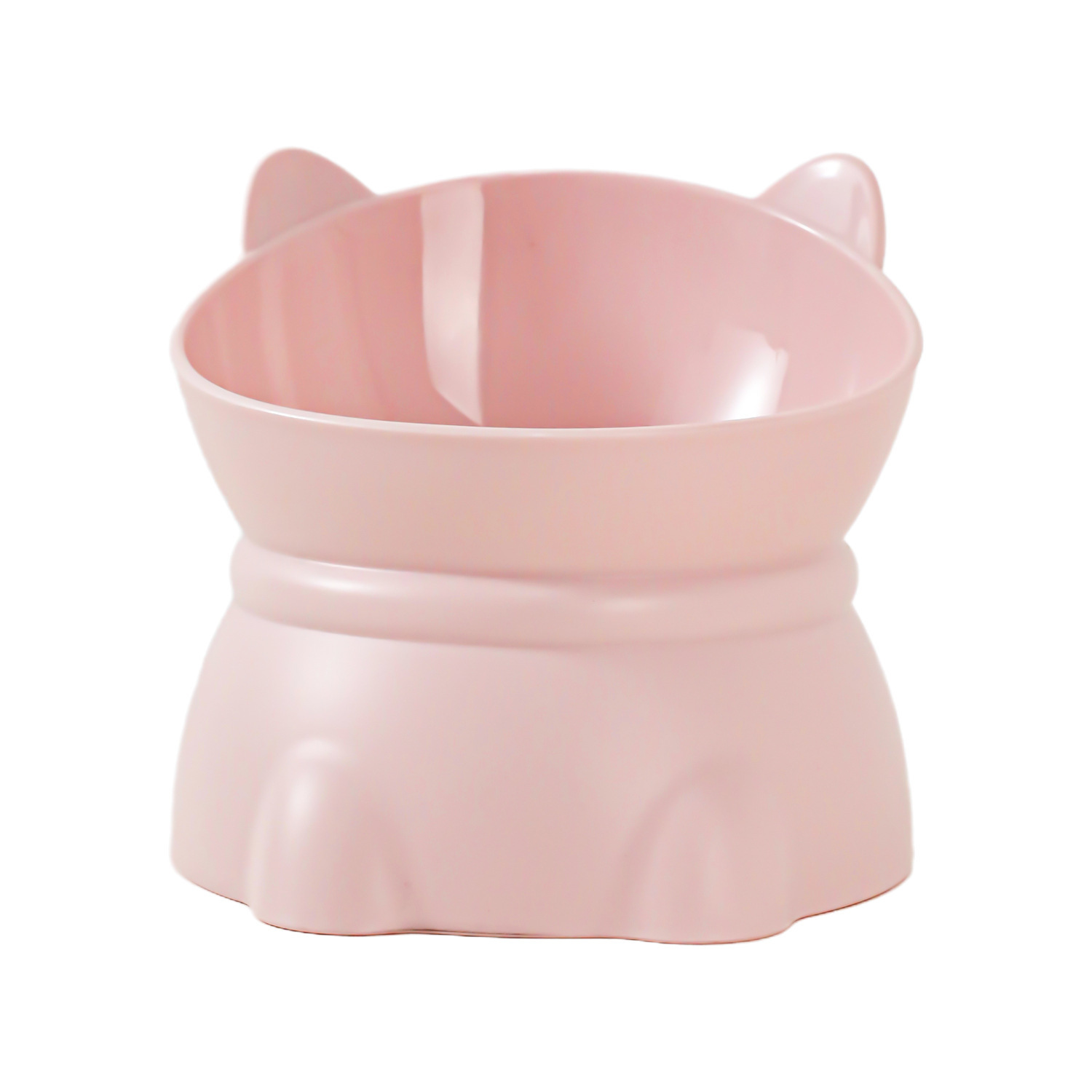 Cuenco para gatos para mascotas Cuenco para el cuello con orejas de gato carnoso Cuenco para el cuello Pies altos y boca inclinada Cuenco para beber para perros anti-volcado