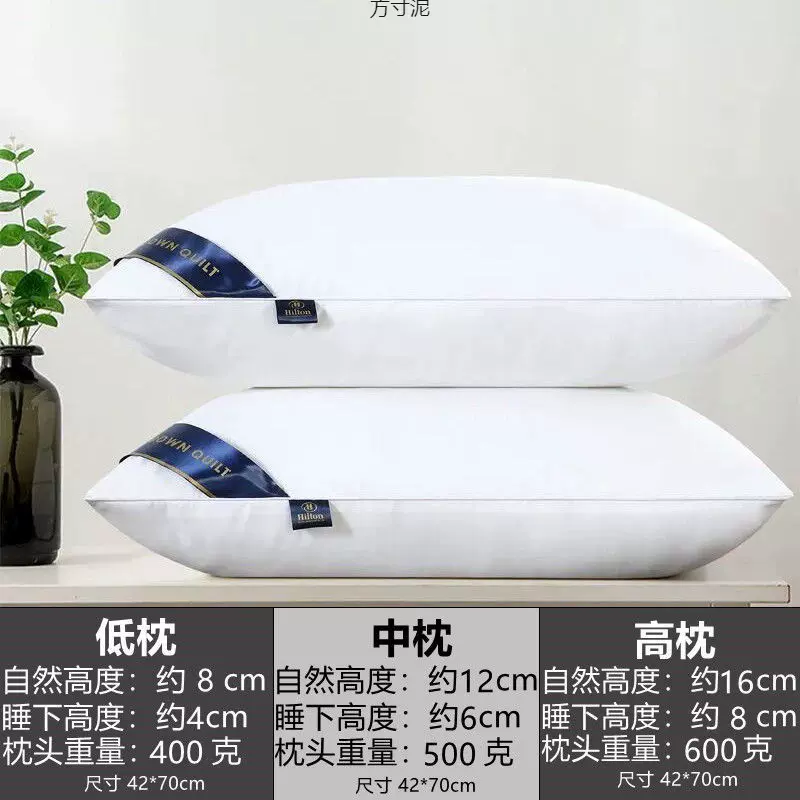 枕头一对装送枕套酒店枕芯护颈椎家用枕头芯午睡枕羽丝绒枕