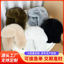冬季新款仿皮草狐狸毛雷锋帽皮毛一体加厚保暖防风毛毛帽子风雪帽