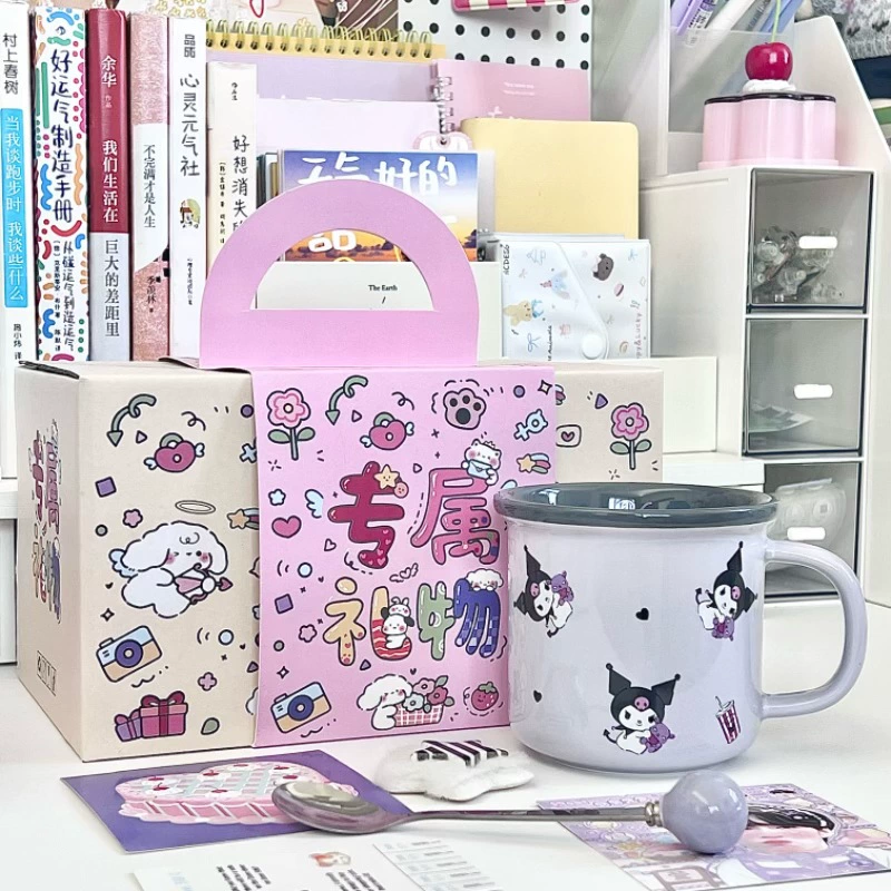 Керамическая кружка Sanrio для воды для девочек с привлекательным внешним видом и симпатичная детская кружка для дома, чашка для кофе и молока, подарок на день рождения