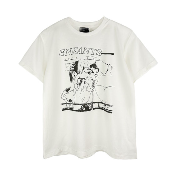 Melancholy Rich Second Generation ERD Sketch Graffiti Cross Border New High Street Tide Brand Loose Casual Short Sleeve T-Shirt Printed Cotton