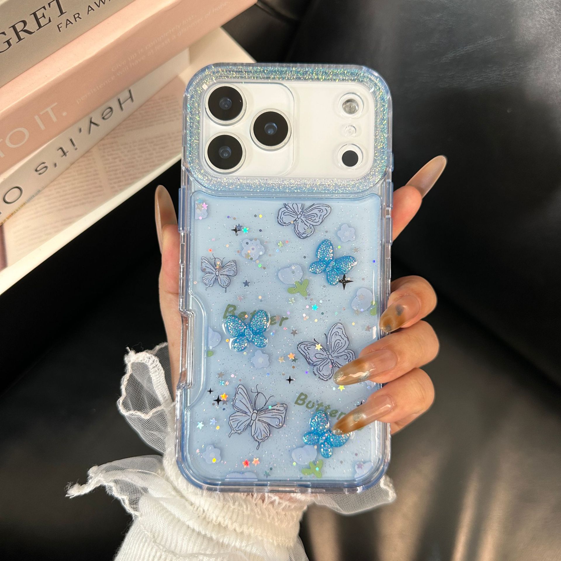 南美爆款三合一手机壳镜头框滴胶适用于TECNO POVA 7 4G 蝴蝶配饰