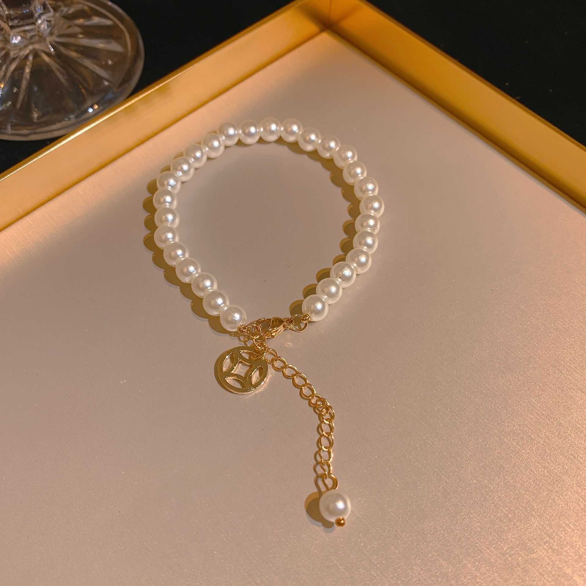 Sucré Fleur Noeud D'arc Perle D'imitation Femmes Bracelets display picture 2