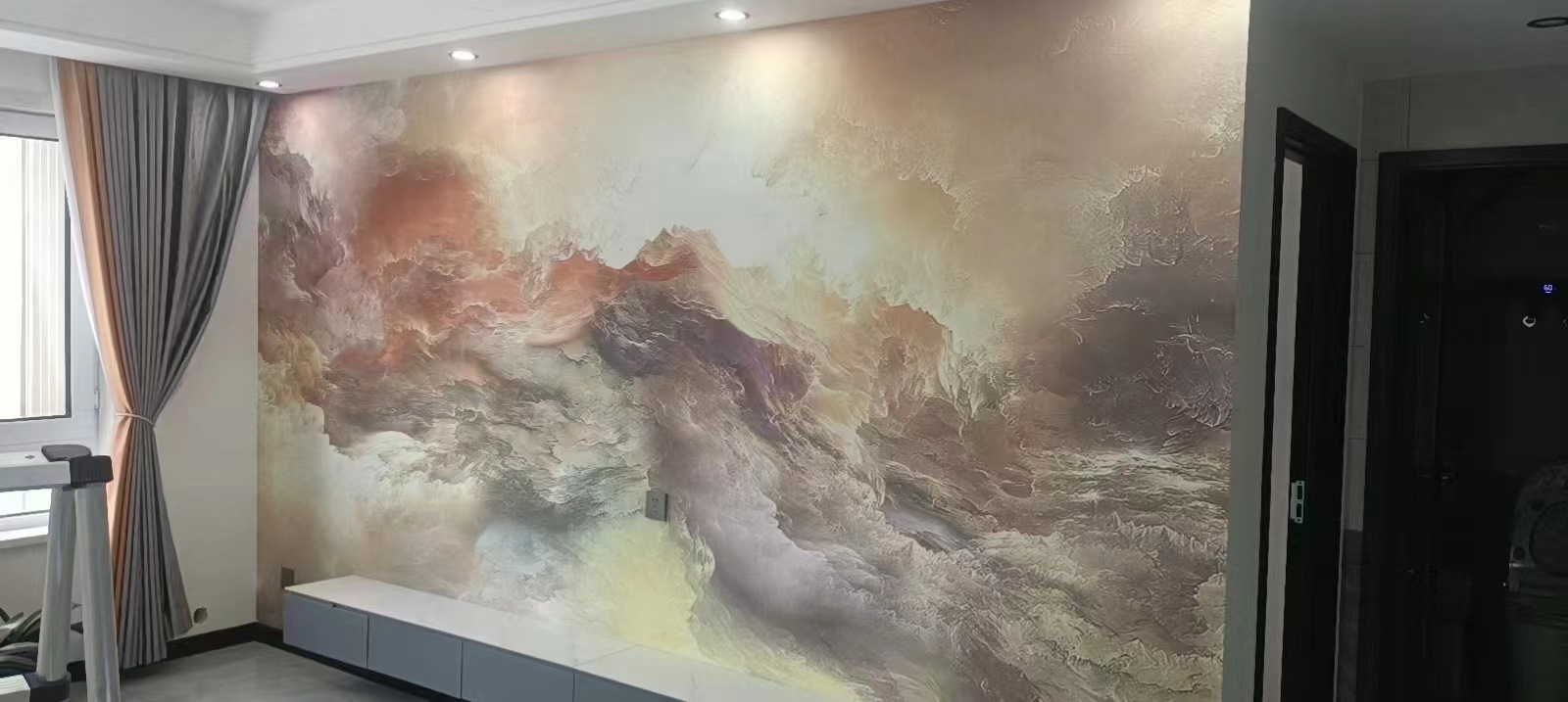 现代简约背景墙云