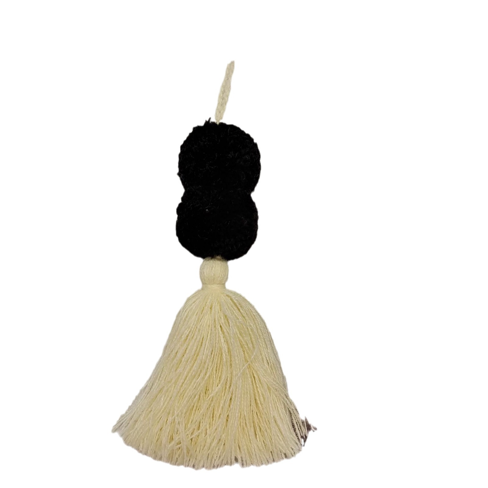 Pendientes colgantes con borla de bolas de pelo negro, fabricante directo de joyería de moda Kasmi