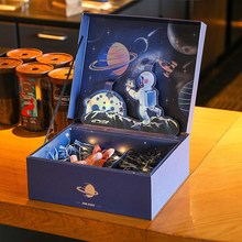 宇航員禮品盒情人節包裝盒3D立體禮盒滿月保溫杯聖誕紙盒禮物盒