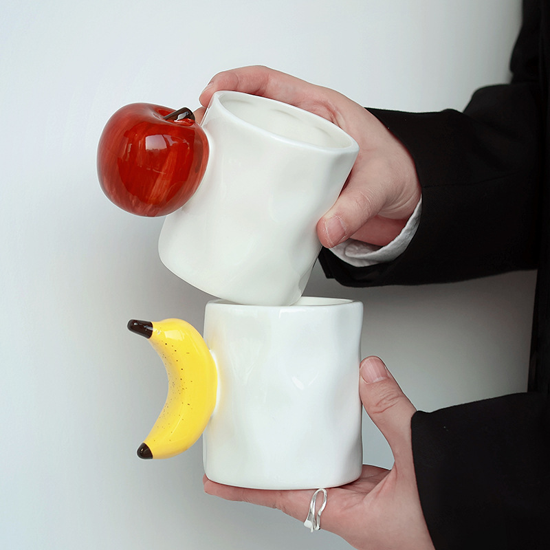 Taza de frutas Taza creativa Taza de agua de cerámica Couple Oficina casa Taza par Regalo de cumpleaños de nicho original
