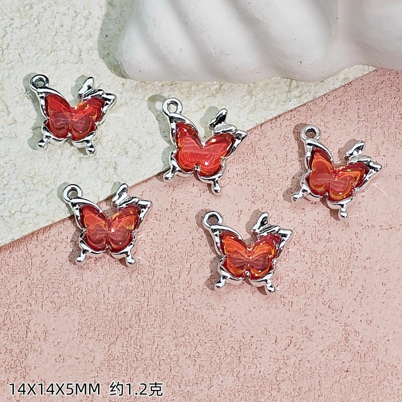 電気泳動 UV 高色保持バタフライペンダントコレクションダイヤモンド合金アクセサリー diy アクセサリーイヤリングネックレスペンダント素材|undefined