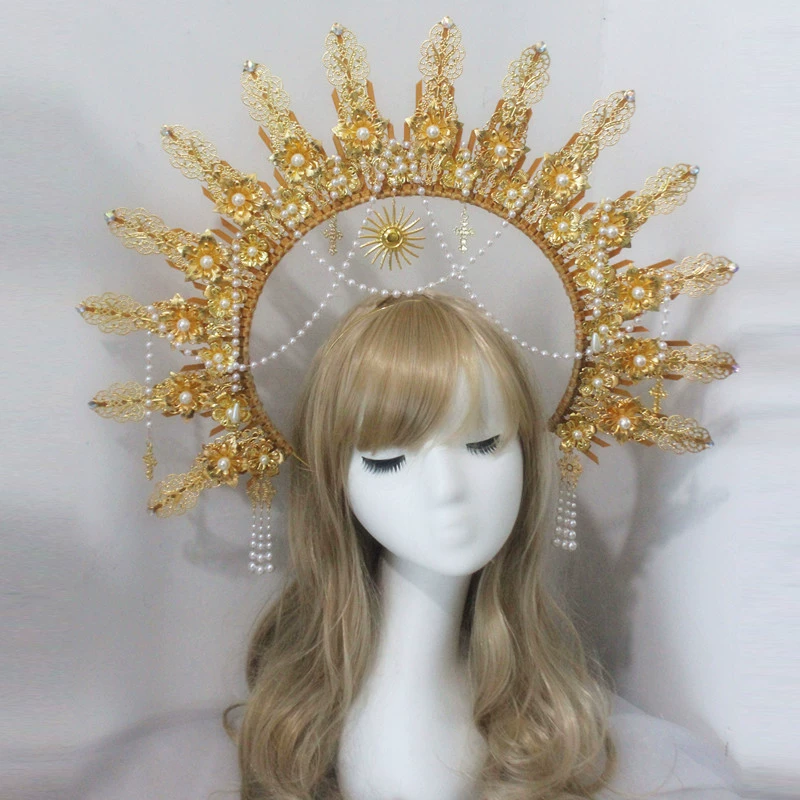 Набор материалов для коронок — ручной сборка Diy Lolita готический ободок, 21 см, электропокрытые аксессуары