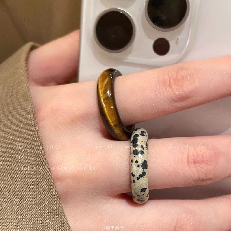 Tiger's Eye Natural Ring Autumn and Winter Vintage Fashion Index Finger Elegant Personalized Elegant Ins All-match Spot Ring Tiger's Eye Natural Ring Autumn and Winter Vintage Fashion Index Finger Elegant Personalized Elegant Ins All-match Spot Ring