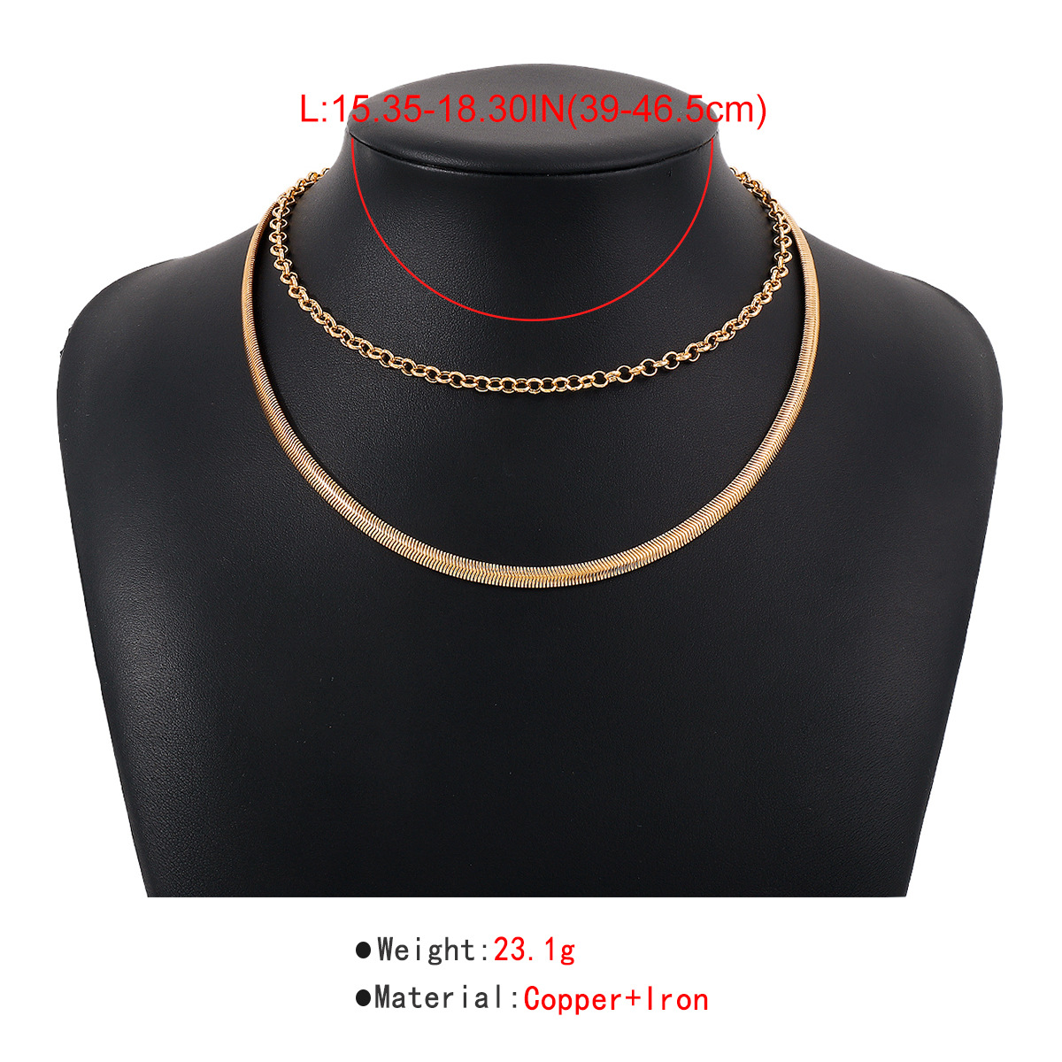 Fashion Solid Color Iron Copper Plating Womenu0027S Layered Necklaces 1 Piece