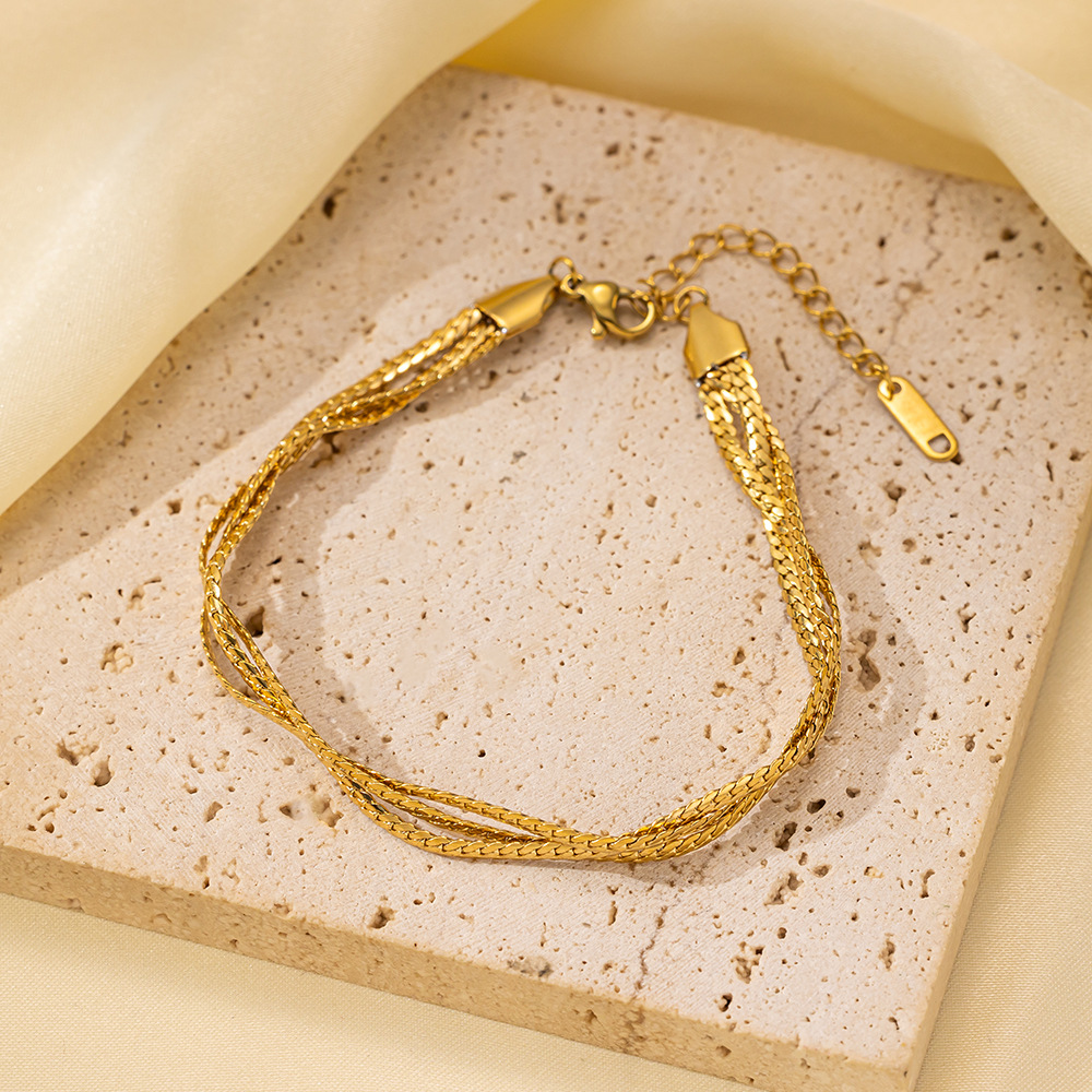 25g Weight 0.03µm-0.05µm Gold Plating Thickness PVD Coated Gold Plating Process 18K Real Gold Plated Plating Material 304 Stainless Steel Pendant Material Zircon Inlay Material Bracelets Classification 304 Stainless Steel Chain Material Cuban Link Chain Curb Chain, box chain, Twisted Rope Chain, snake chain, figaro chain Chain Type 1 Piece Quantity Daily Occasion 304 Stainless Steel Material Eye, Flower, Butterfly Pattern Women's Gender Casual, Simple Style Style Enamel, Inlay Craft Casual Simple Style Eye Flower Butterfly Titanium Steel Zircon Bracelets In Bulk 36